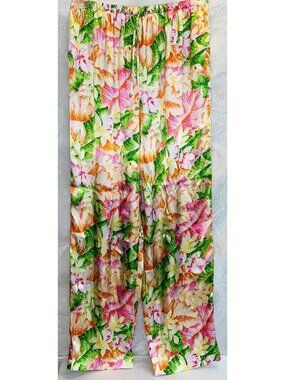 Secret Treasures Womens Floral Elastic Waist Lounge Pants Size Large Polyester